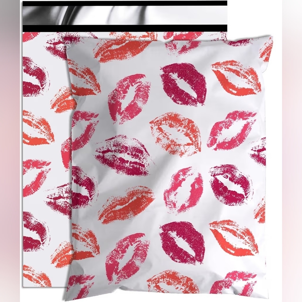 Poly Mailers 14.5"x19" Pink & Red Lips- 25 Pack